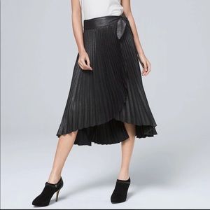 NWOT WHBM metallic pleated wrap skirt